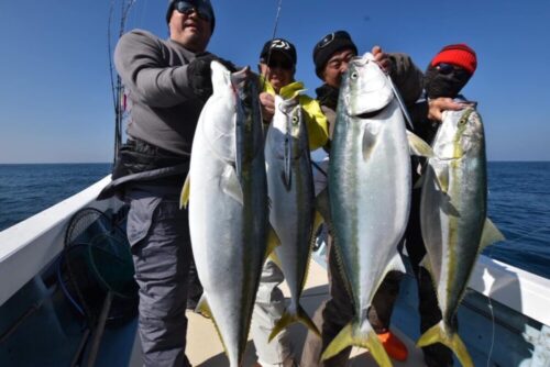 孝丸で寒鰤釣り